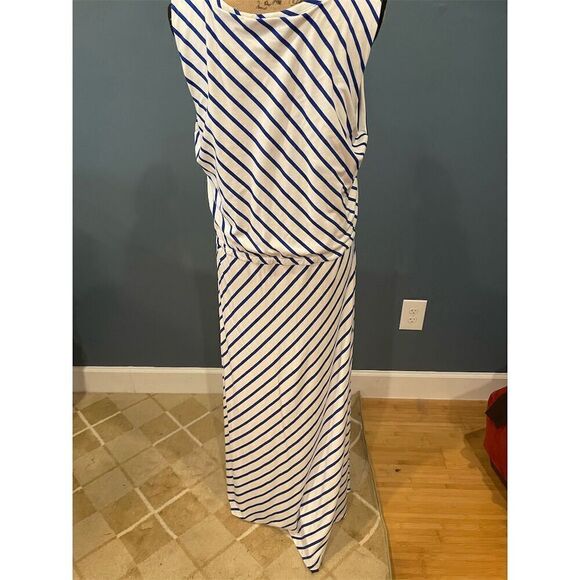 Talbots Women's Striped Sleeveless Maxi Dress XLP Multicolor Keyhole Neckline - Picture 7 of 10